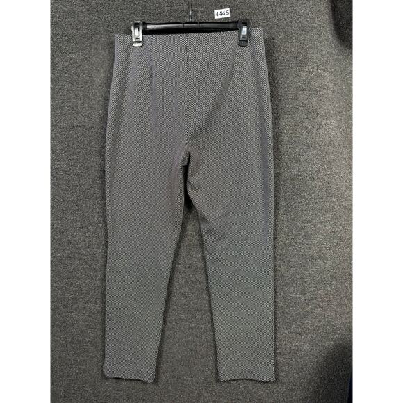 Chico's Double Dot Ponte Ankle Pants Womens US Size 6 Black Pull On Houndstooth - Picture 1 of 8